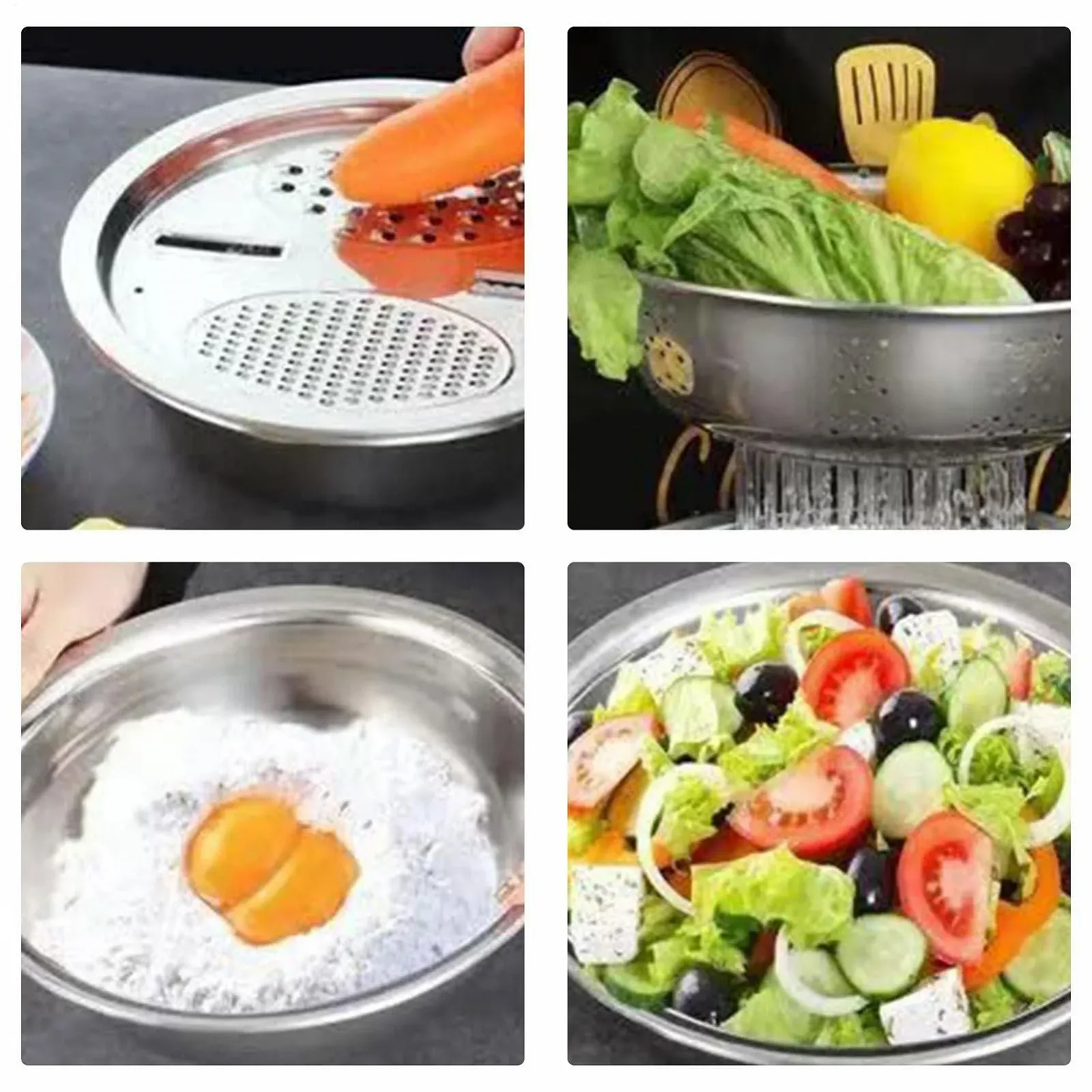 Миска-терка багатофункціональна для нарізки фруктів з нержавіючої сталі, фото №7