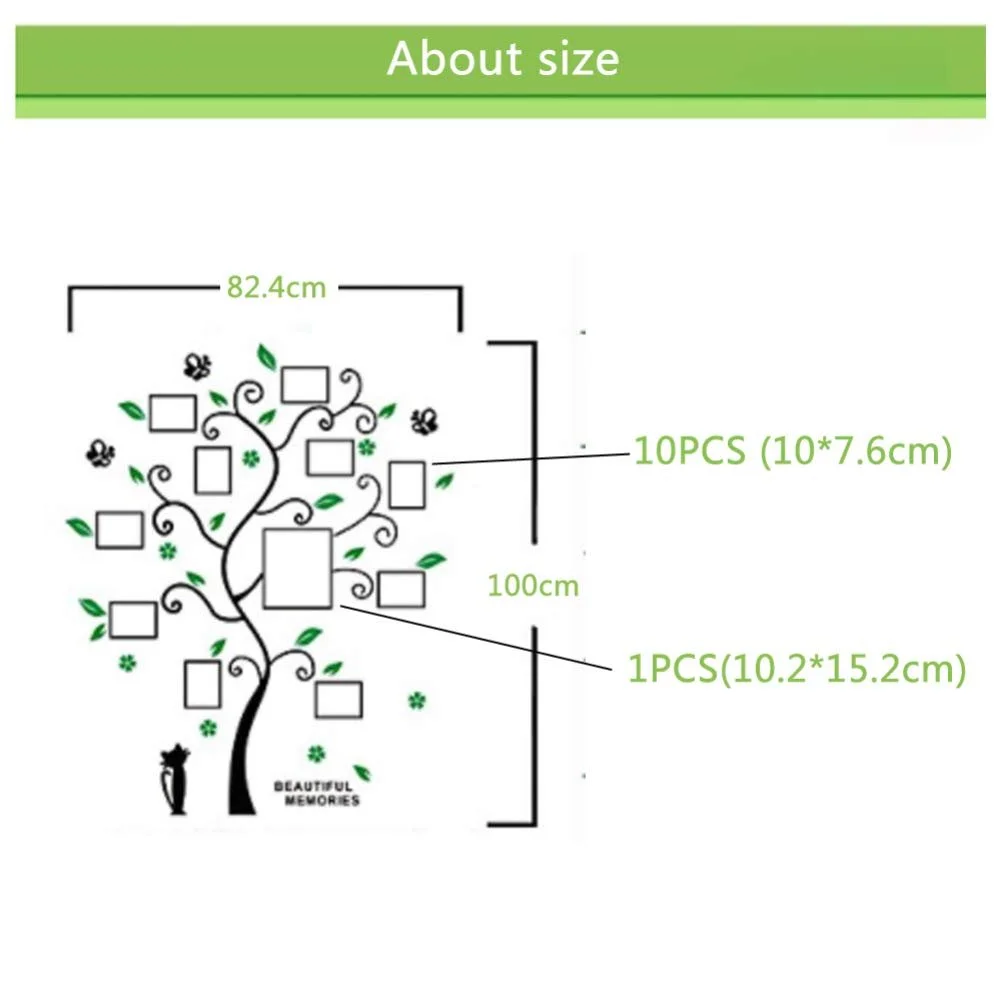 Наклейка на стіну 3D Family Photo Frame Tree Акрилова 1 шт., фото №6