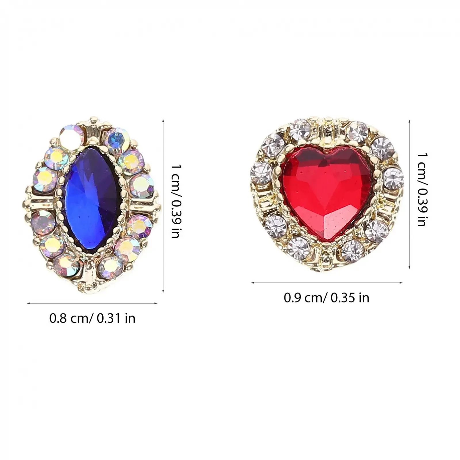 Украшения для ногтей FOMIYES 10 шт, сердечки, камни для ногтей, фото №5