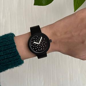 Женские силиконовые часы-конструктор actimer черный ремешок циферблат black stone synthetic.ua - Фото 1