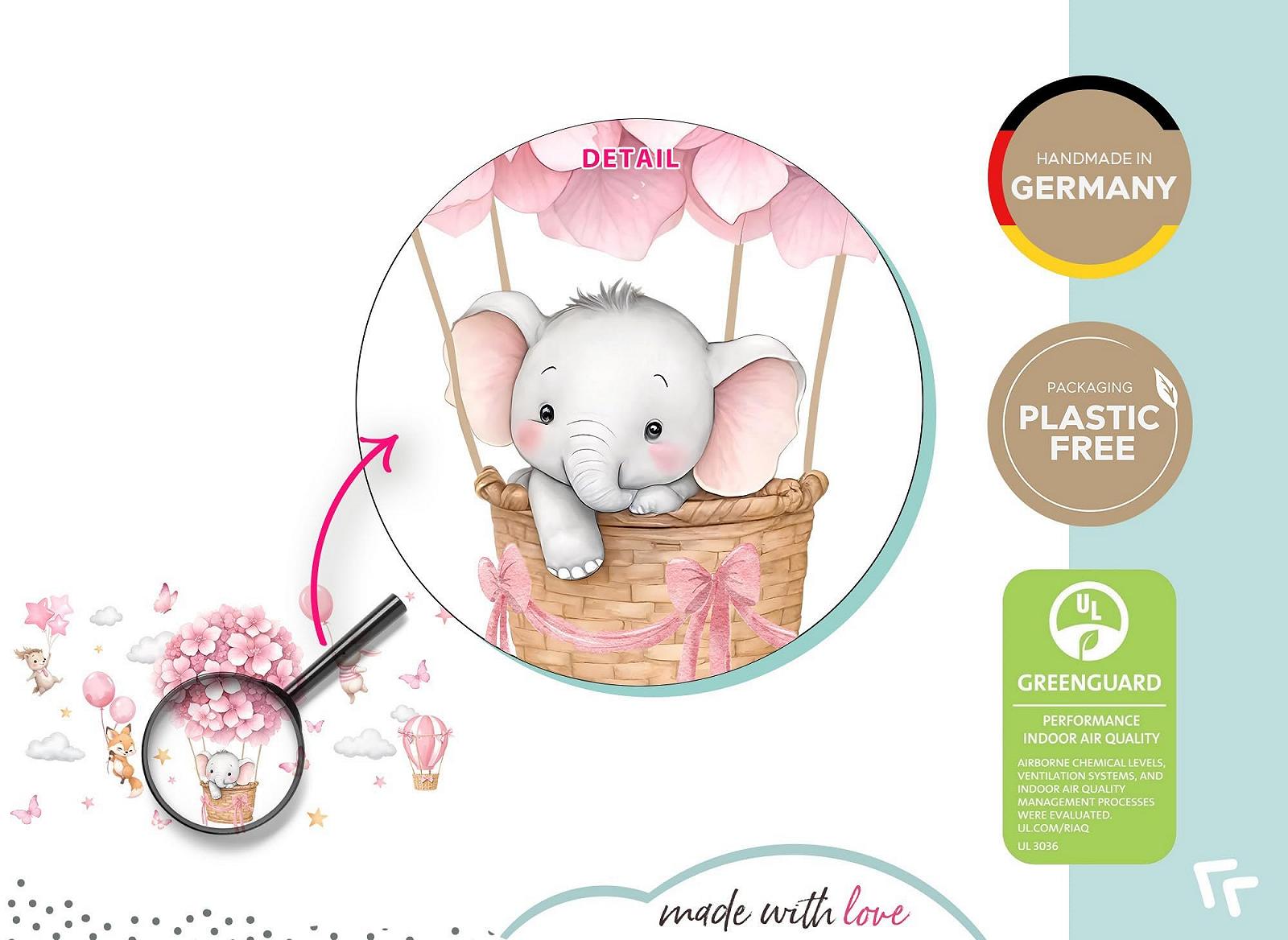 Наклейка на стену Little Deco DL5129 L Elephant in Hot Air Balloon, фото №5 Наклейка на стену Little Deco DL5129 L Elephant in Hot Air Balloon, фото №5