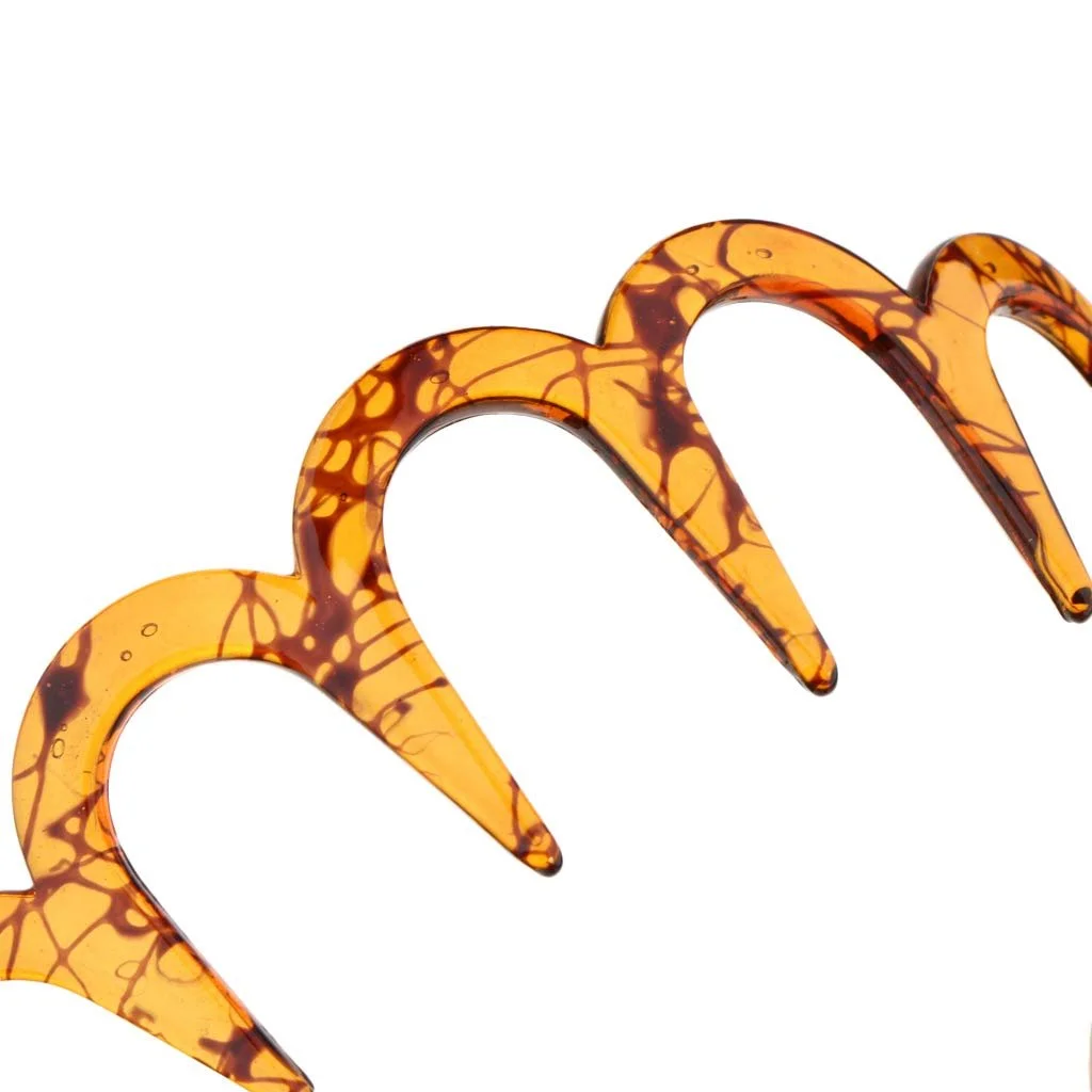 Обруч для волосся Sharplace з зубчиками, гребінець, хвилястий, коричневий, фото №2 Обруч для волосся Sharplace з зубчиками, гребінець, хвилястий, коричневий, фото №2