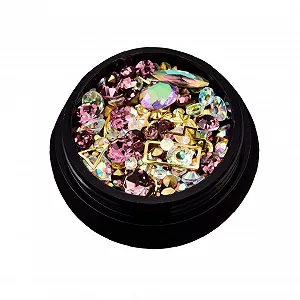 Стрази для нігтів, набір, кристали, перли, блискітки, нерівна форма - Фото 1