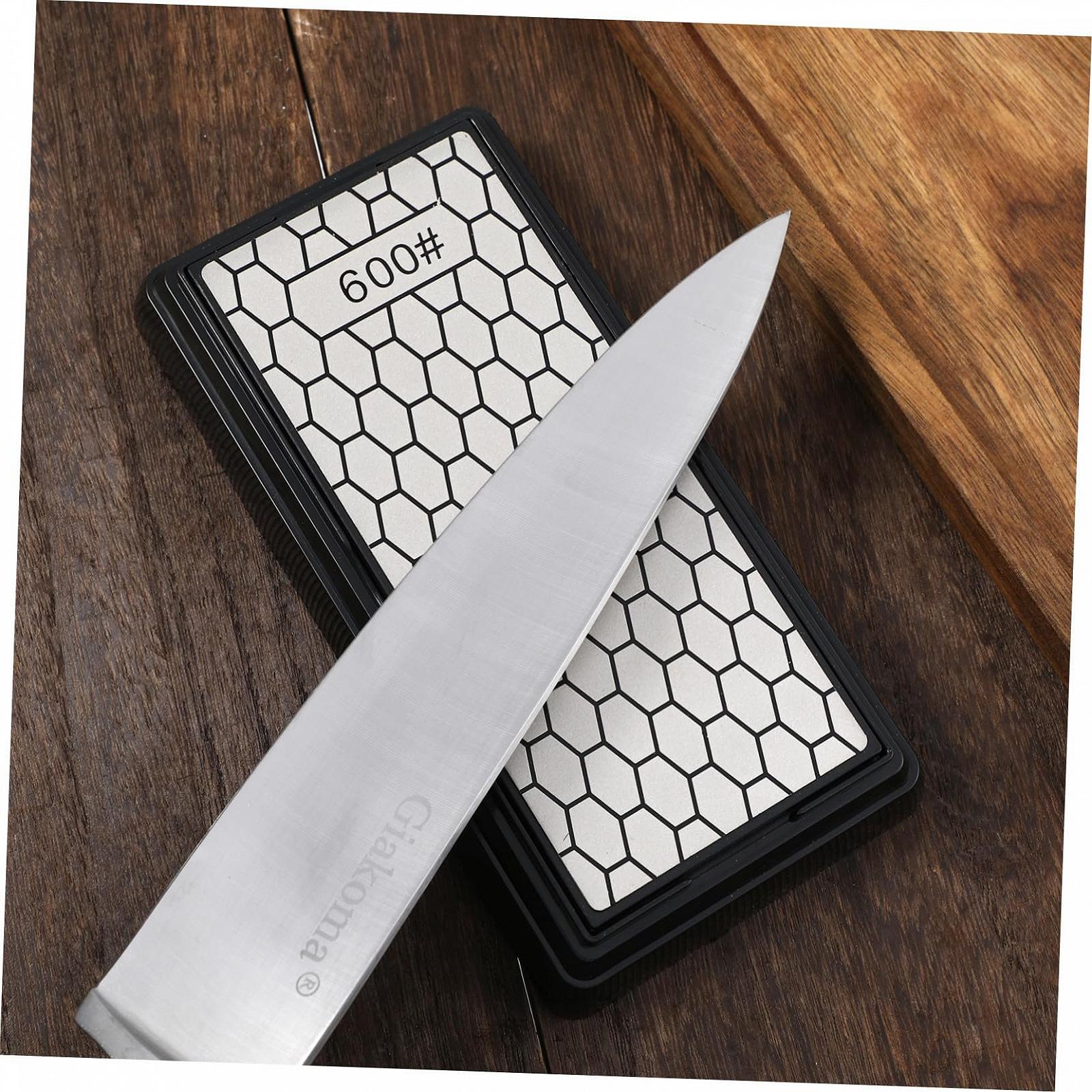 Точилка для ножей алмазный точильный камень двухсторонний с нековзным основанием, фото №5