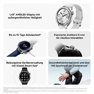 Смарт-годинник Xiaomi Watch S4 Сріблястий synthetic.ua - Фото 1