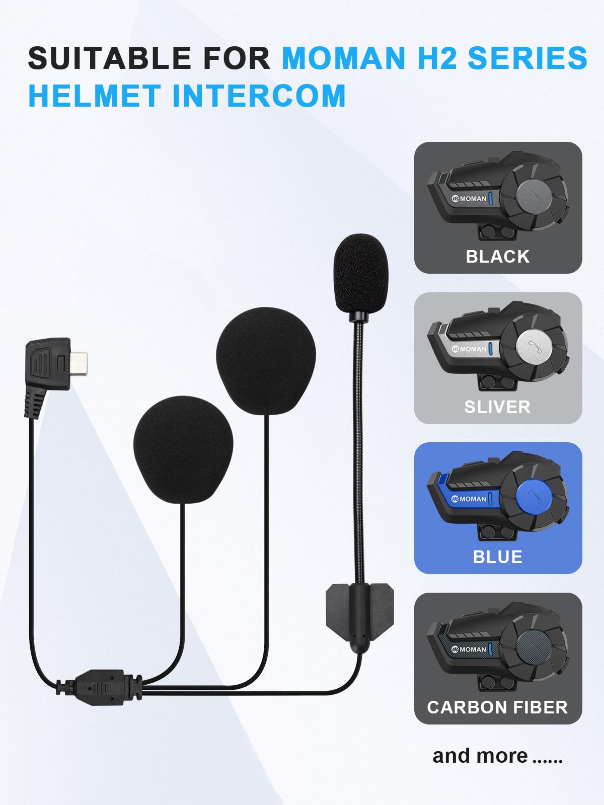 Гарнитура Moman H2 с динамиком и микрофоном Интерком для мотоциклистов, фото №2