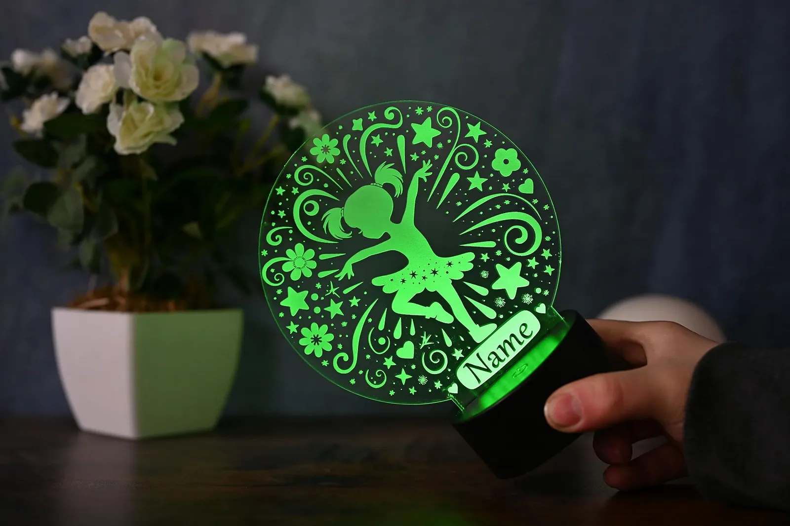 Настольная светодиодная лампа Балерина Персонализированная Пульт, фото №6