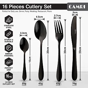 Набір столових приборів CAMRI 16 предметів з нержавіючої сталі ціна на synthetic.ua - Фото 1 Набір столових приборів CAMRI 16 предметів з нержавіючої сталі synthetic.ua - Фото 1