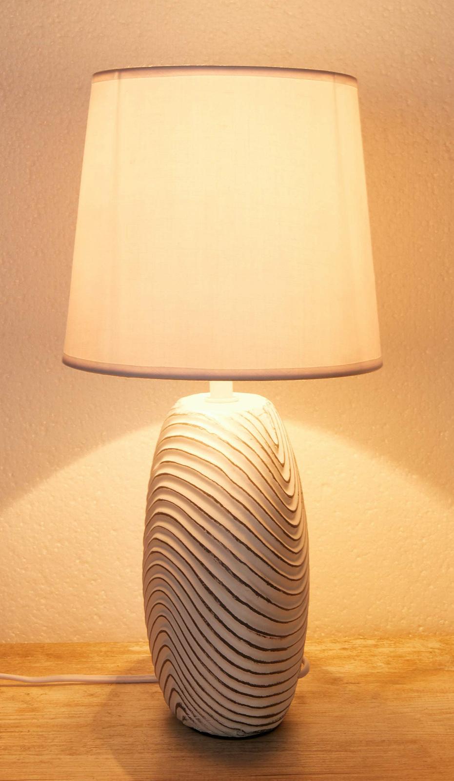 Набір з 2 настільних ламп Brubaker керамічні матові білі 38 см, фото №7