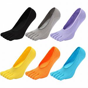 Носки с пальцами ZAKASA Женские 6 пар Хлопковые носки с пятью пальцами для спорта бега ходьбы Разноцветные женские спортивные носки для кроссовок Дышащие и красочные EU 35-41 synthetic.ua - Фото 1