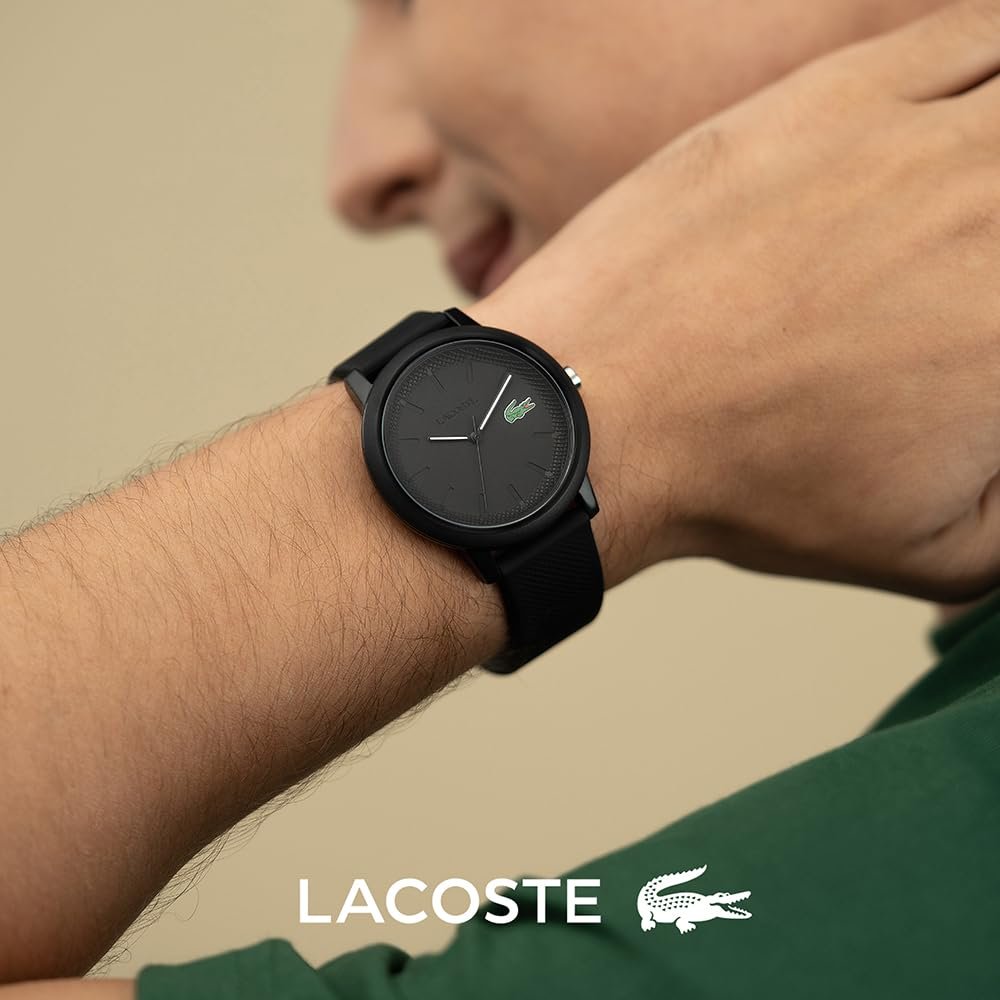 Кварцовий аналоговий годинник Lacoste Колекція Lacoste.12.12 зі стильним силіконовим ремінцем з текстурою Petit Piqué, фото №4