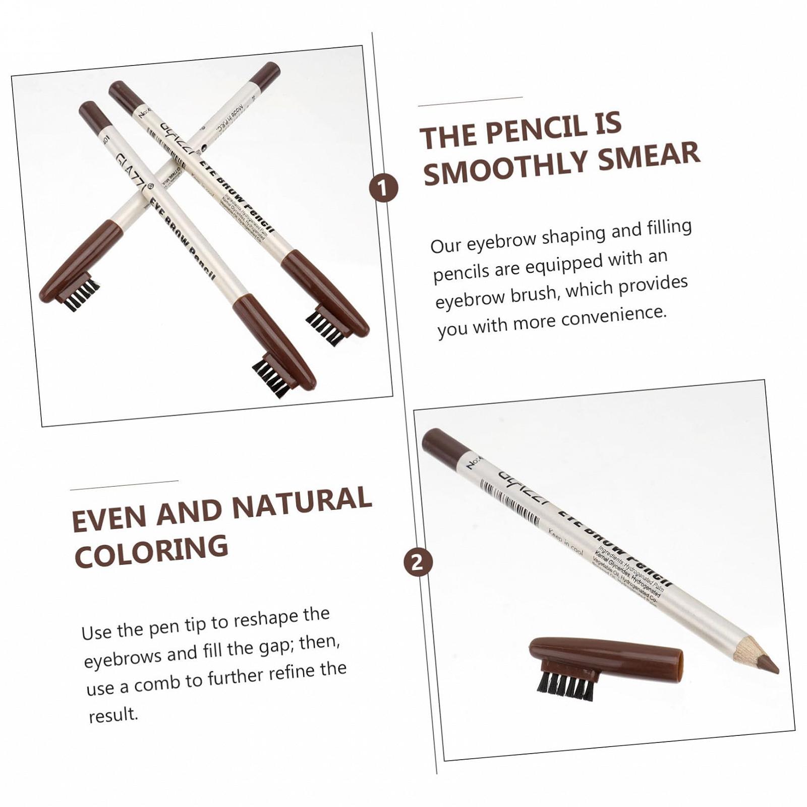 Олівець для брів Minkissy з пензлем 12 шт., фото №5