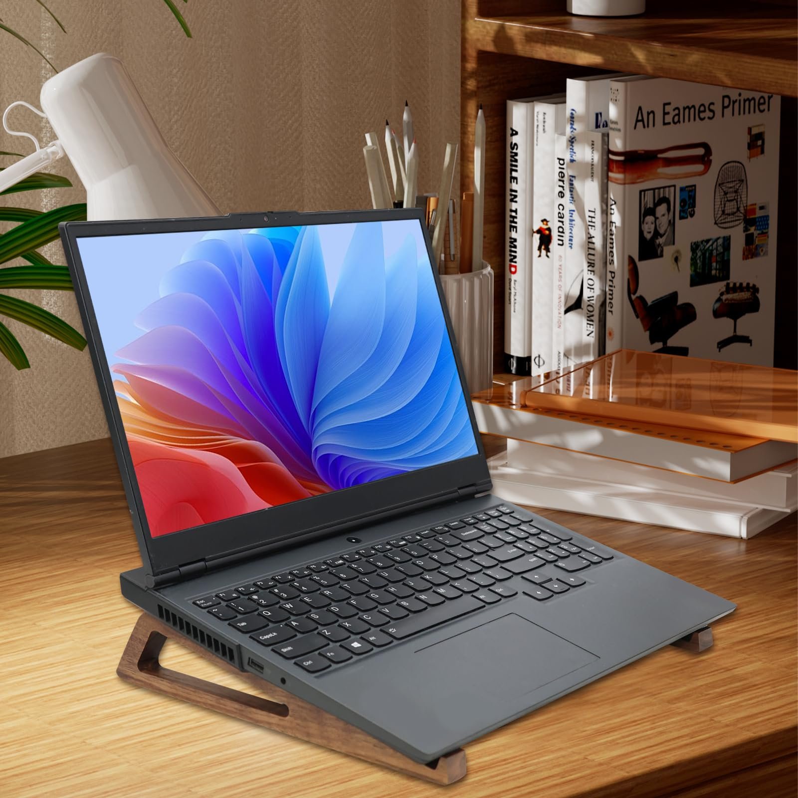 Підставка для ноутбука портативна Walnut Wood Універсальна 10-17 дюймів, фото №5