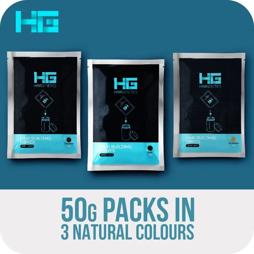 Волокна для волосся Hair Genetics Advanced Refill Середньо-коричневий 50 г, фото №3 Волокна для волосся Hair Genetics Advanced Refill Середньо-коричневий 50 г, фото №3