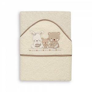 Рушник банний Interbaby Love Mod 01080-05, 1 x 1 м, бежевий - Фото 1