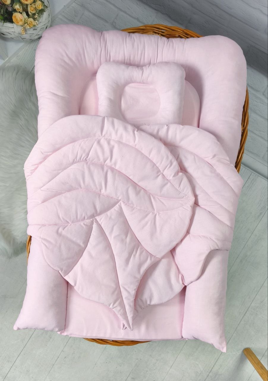 Кокон з крилами: люлька та ортопедична подушка, бавовна, рожевий, фото №2