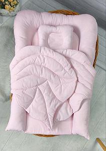 Кокон з крилами: люлька та ортопедична подушка, бавовна, рожевий synthetic.ua - Фото 1