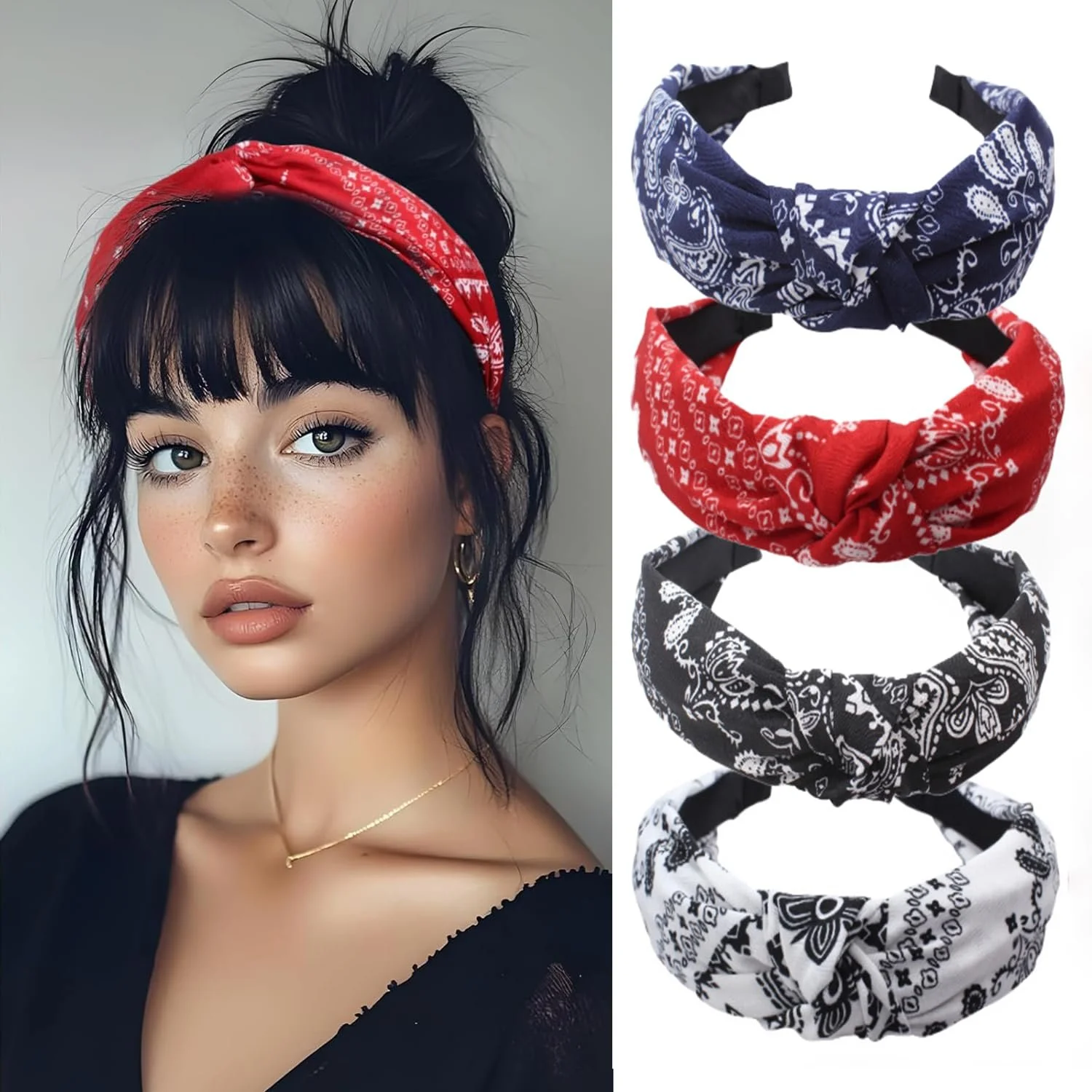 Обруч на голову Набір з 4 широких, фото №1