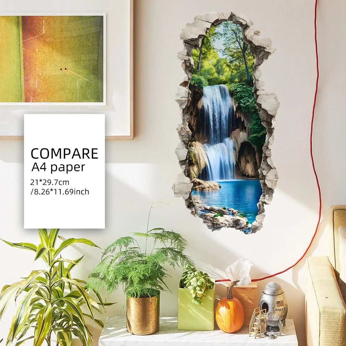 Наклейка на стену и пол HGDESIGN Waterfall Mountain, фото №3