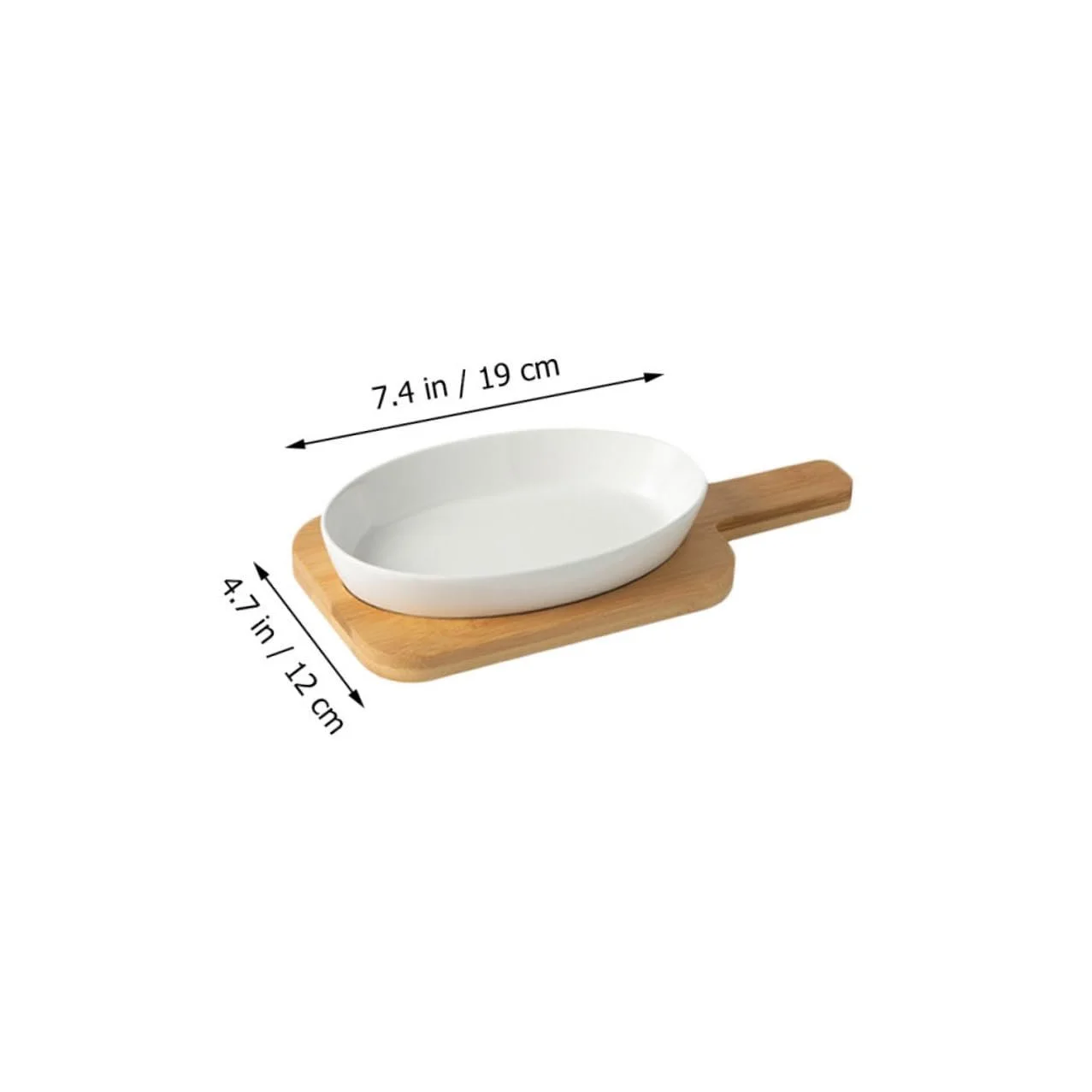 Форма для запікання керамічна овальна з дерев'яною підставкою термостійка антипригарна, фото №8 Форма для запікання керамічна овальна з дерев'яною підставкою термостійка антипригарна, фото №8