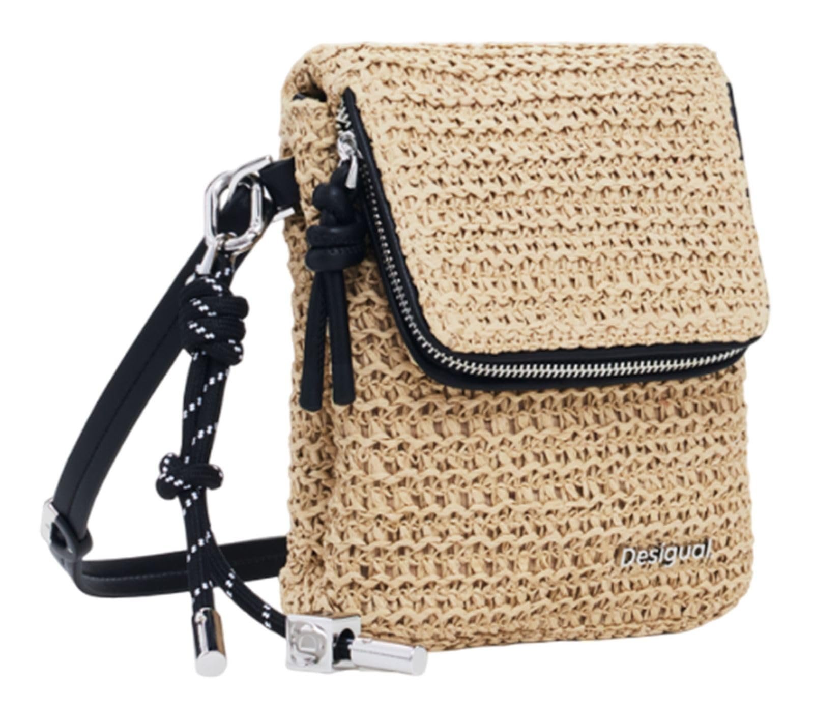 Сумка-кошелек Desigual Mone Logo Raffia Phone Bag Natural, фото №2