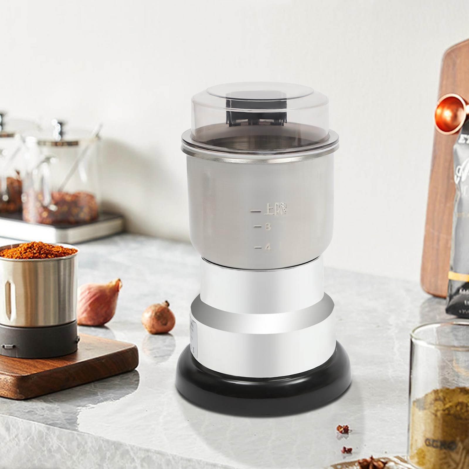 Кофемолка из нержавеющей стали с прозрачной крышкой 500 мл, фото №3