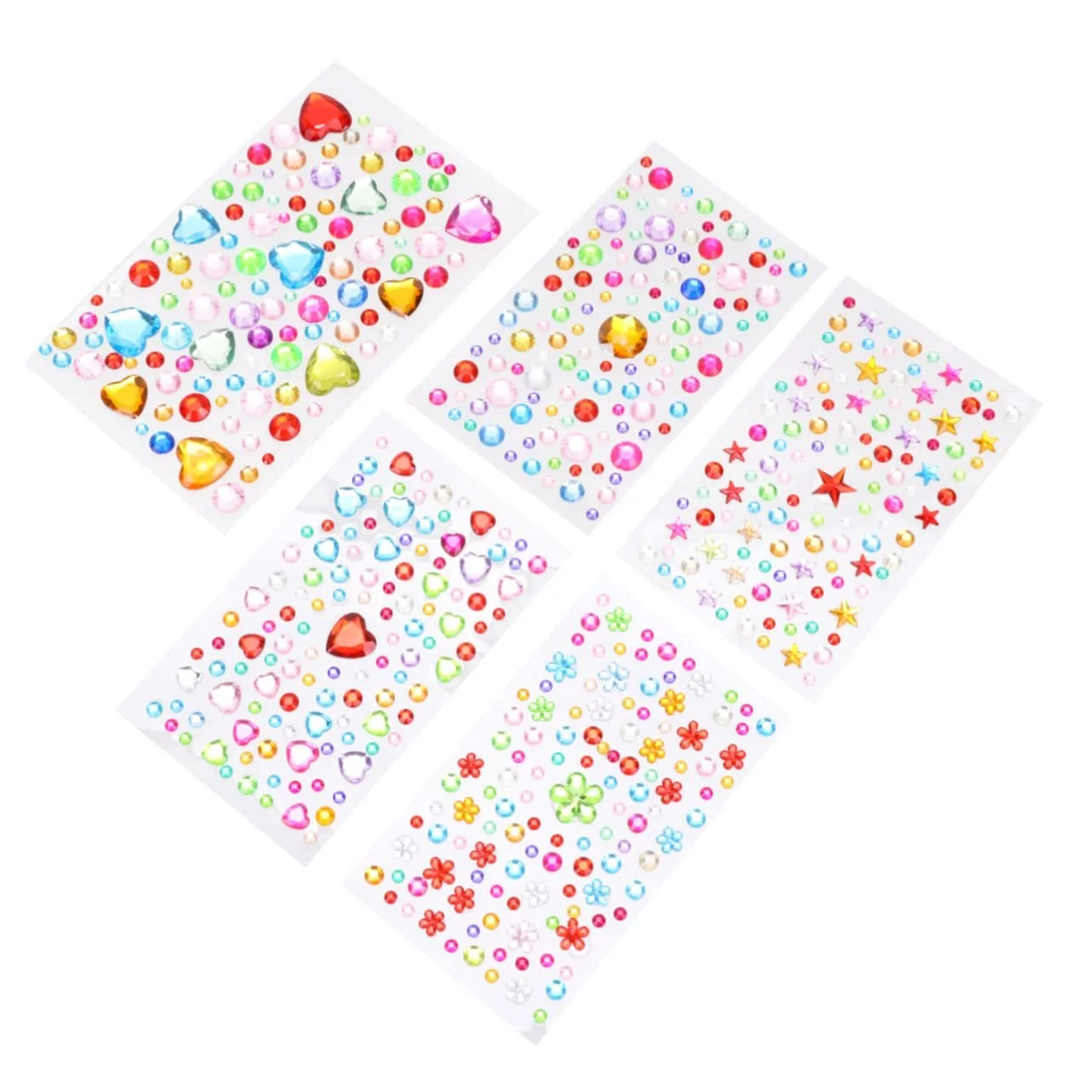 5 листов акриловых наклеек со стразами хрустальные наклейки для мобильного телефона, игрушек, разные стили для украшения взрослых и детей, фото №1