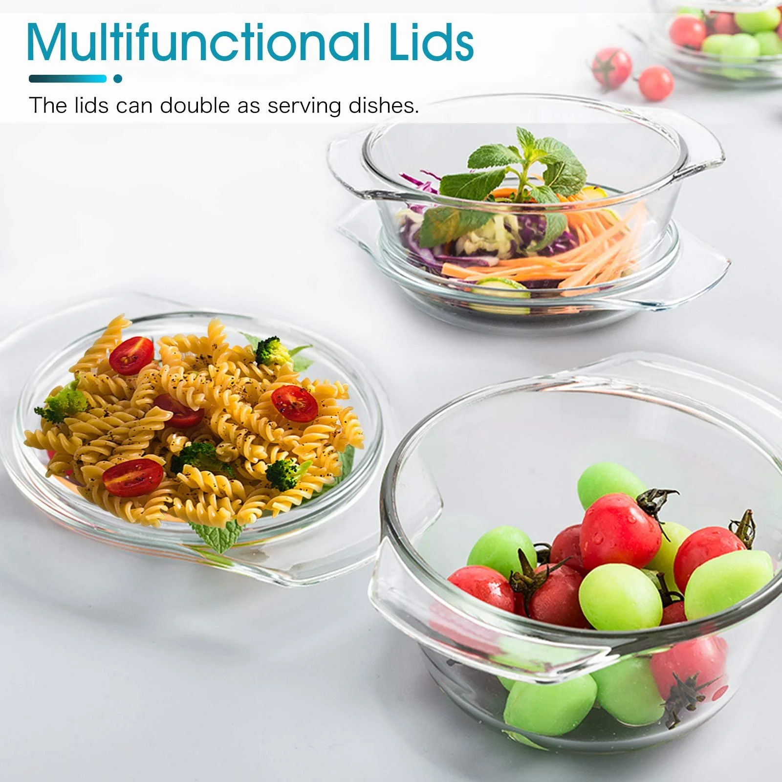 Форма для запекания 1 л 15 cm стеклянная с крышкой, фото №4 Форма для запекания 1 л 15 cm стеклянная с крышкой, фото №4