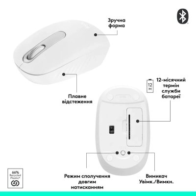 Мышка Logitech M196 Bluetooth Off-White (910-007460), фото №11