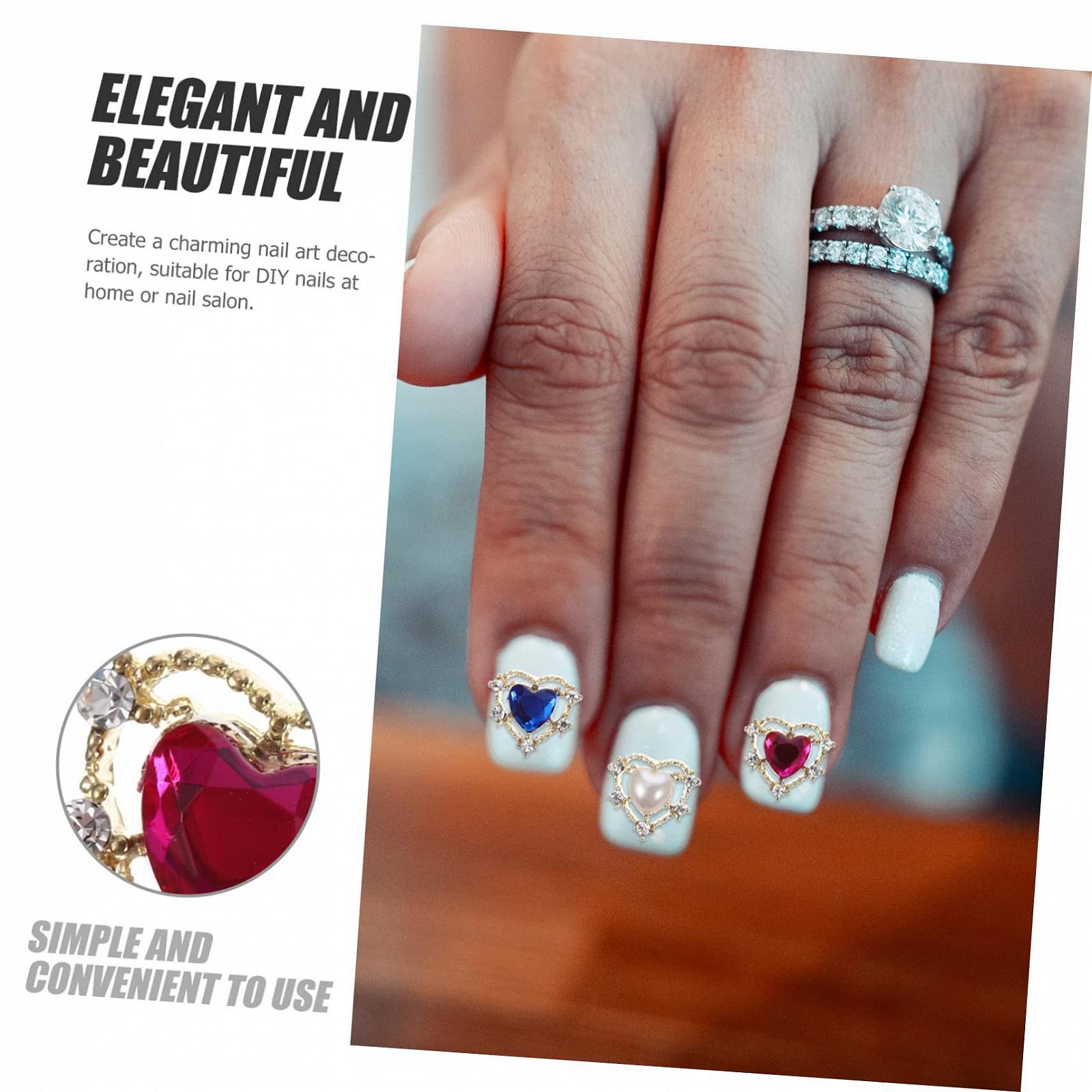 Прикраса для нігтів Серце, 50 шт., фото №8