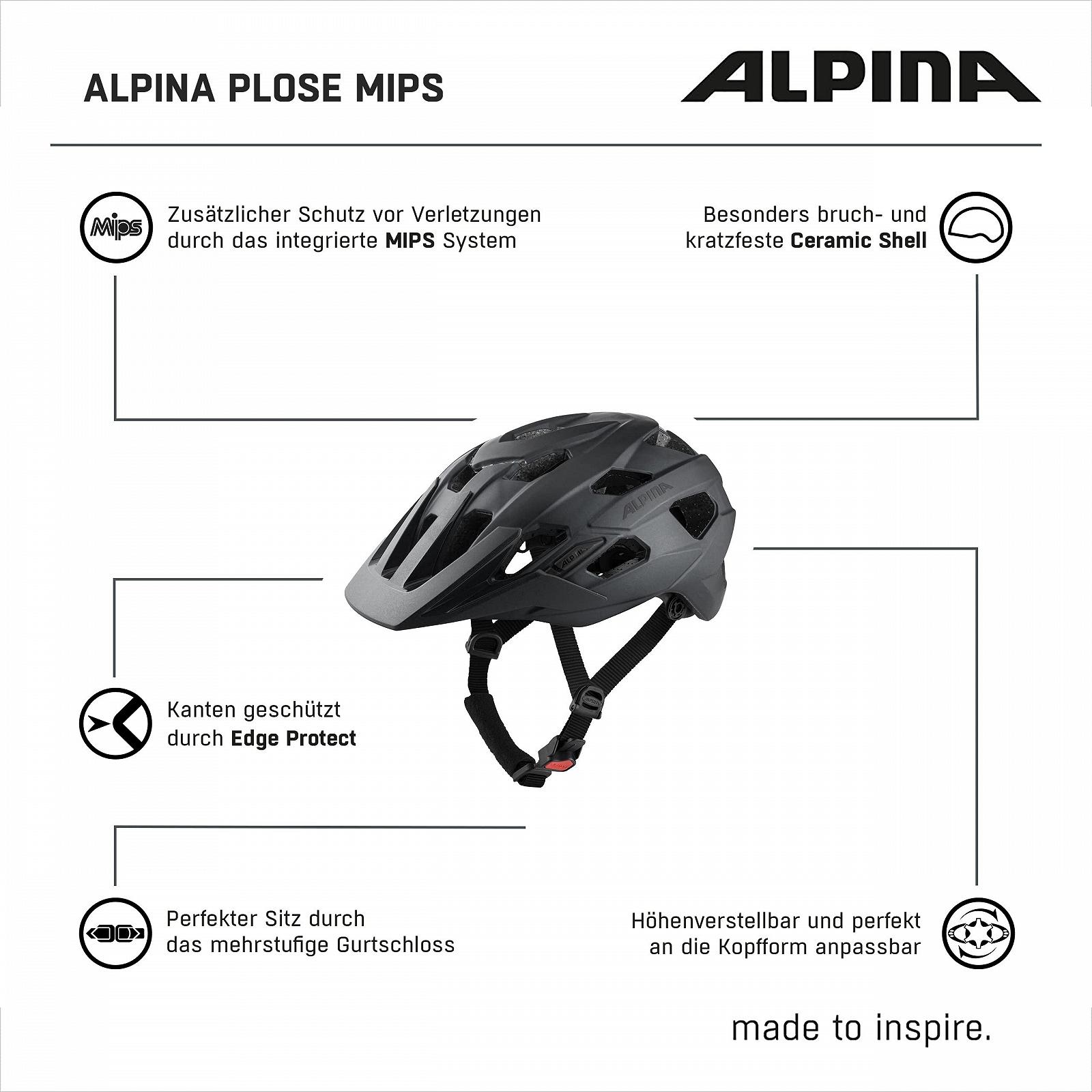 Шолом ALPINA Plose MIPS, для ендуро та MTB велосипедів, з антибактеріальною підкладкою, для дорослих, оптимальний захист, фото №6