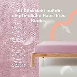 Простыня на резинке Soft Dream 80 x 160 см, пудрово-розовый, 100% гребенной хлопок, джерси, OekoTex, сделано в ЕС synthetic.ua - Фото 1