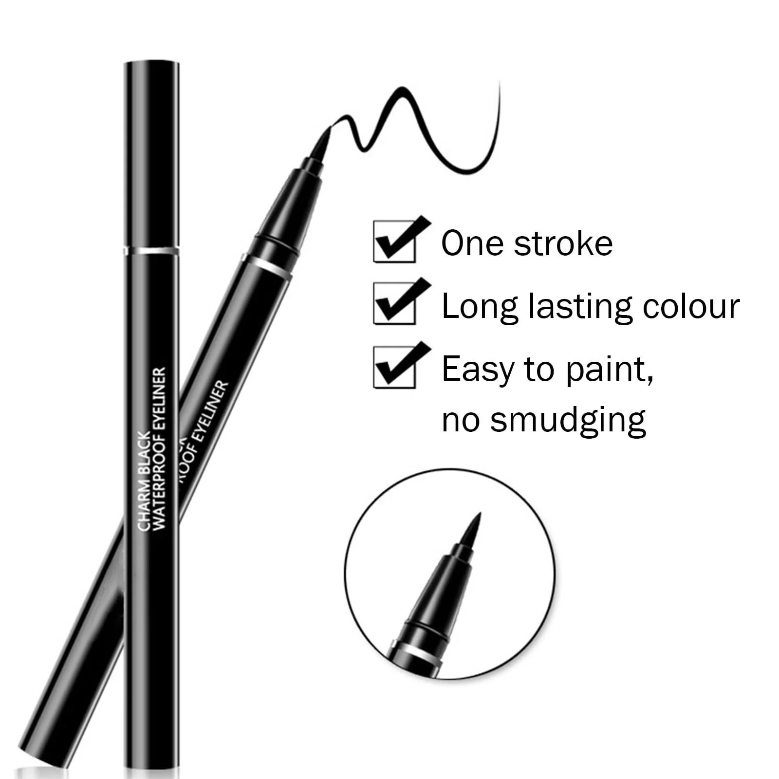 Рідка Підводка для очей Швидковисихаючий Стійкий Інструмент для макіяжу 2 мл Чорний, фото №5