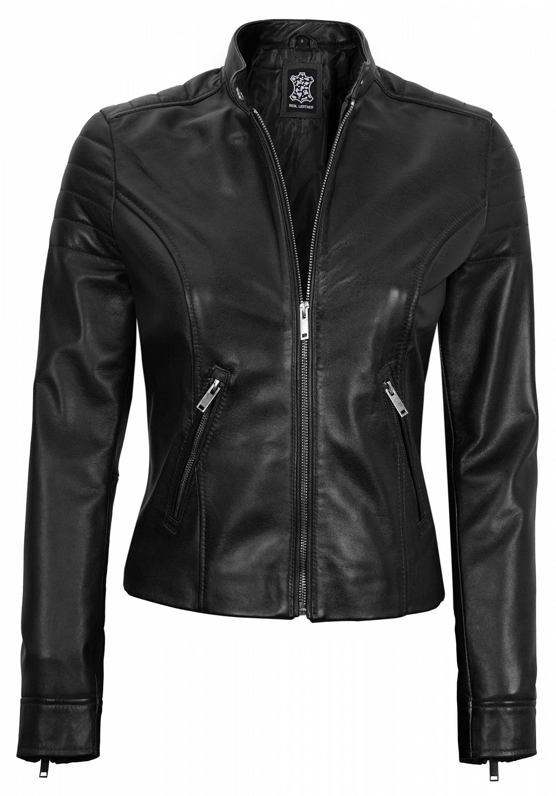 Шкіряна куртка fjackets Довга жіноча мотоциклетна куртка та пальто з натуральної овечої шкіри, фото №3