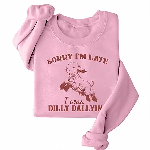 Жіночий Вільний Світшот Oversized Casual Sorry I'm Late Осінній Худі - Фото 1