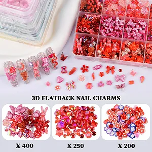 Набір для нігтів 3D Метелик Троянда Квітка Бантик Кролик Ведмідь 850 шт. зі Стразами synthetic.ua - Фото 1