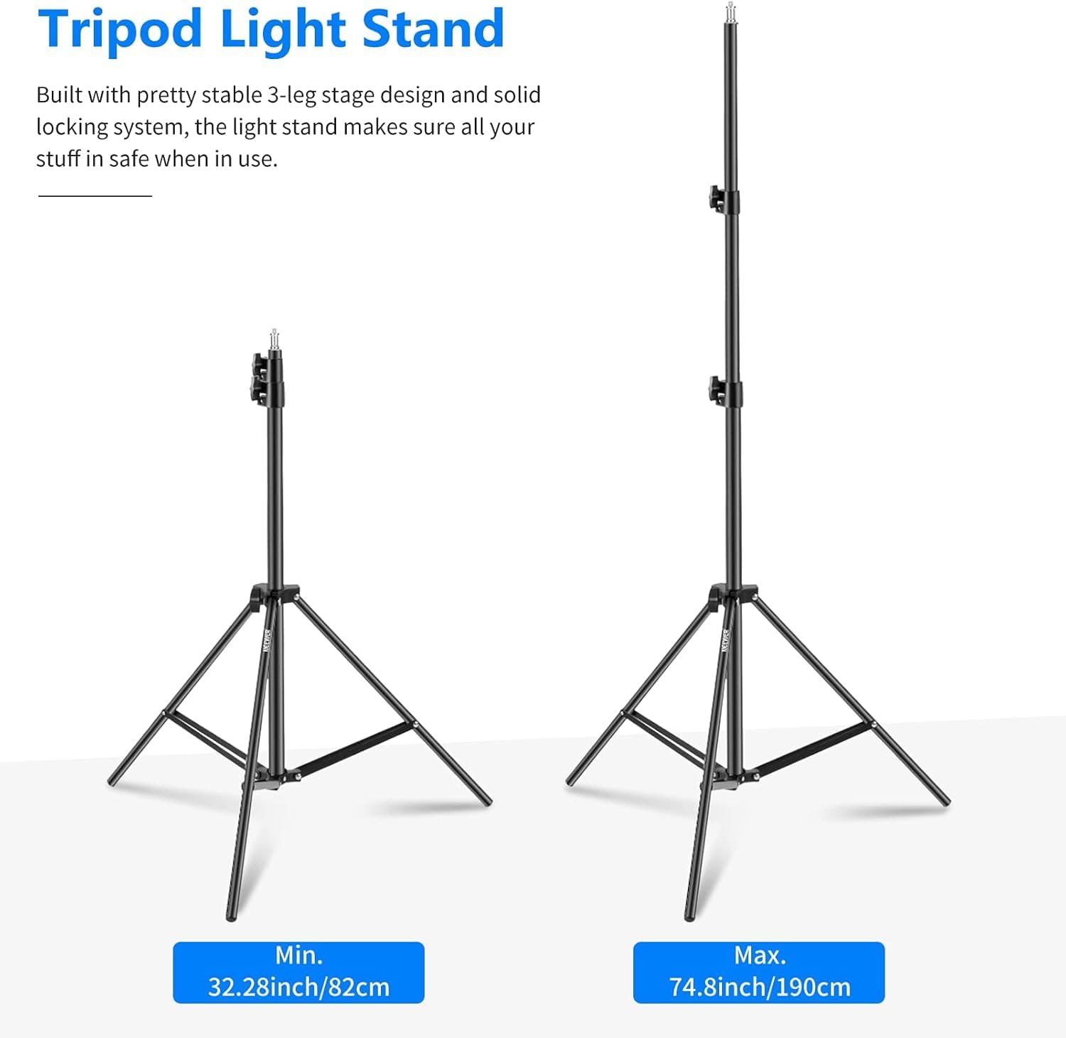 Комплект студійного освітлення Neewer RGB LED Softbox NW48-RGB Чорний, фото №7