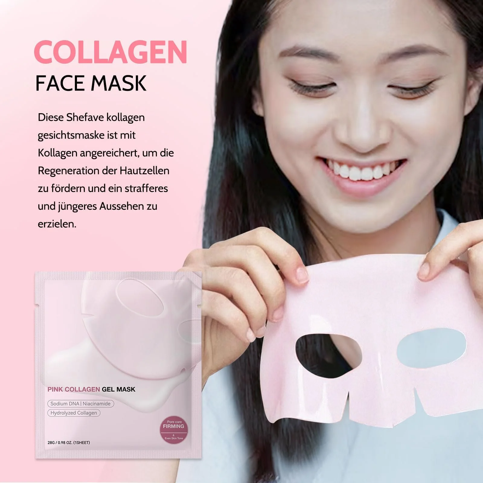 Маска Shefave Колаген, рожева колагенова маска нічна, фото №6