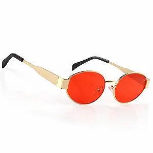 Сонцезахисні окуляри овальні ретро MEGAVOW для жінок і чоловіків, модні, класична металева оправа - Фото 1