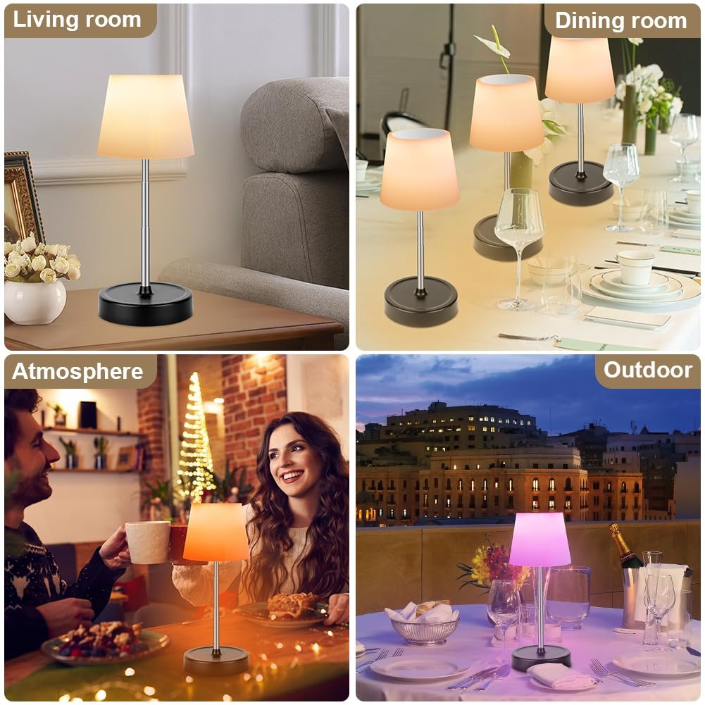 Світлодіодна настільна лампа HOTUT бездротова сенсорна регульована за висотою 16 кольорів RGB USB-C, фото №9