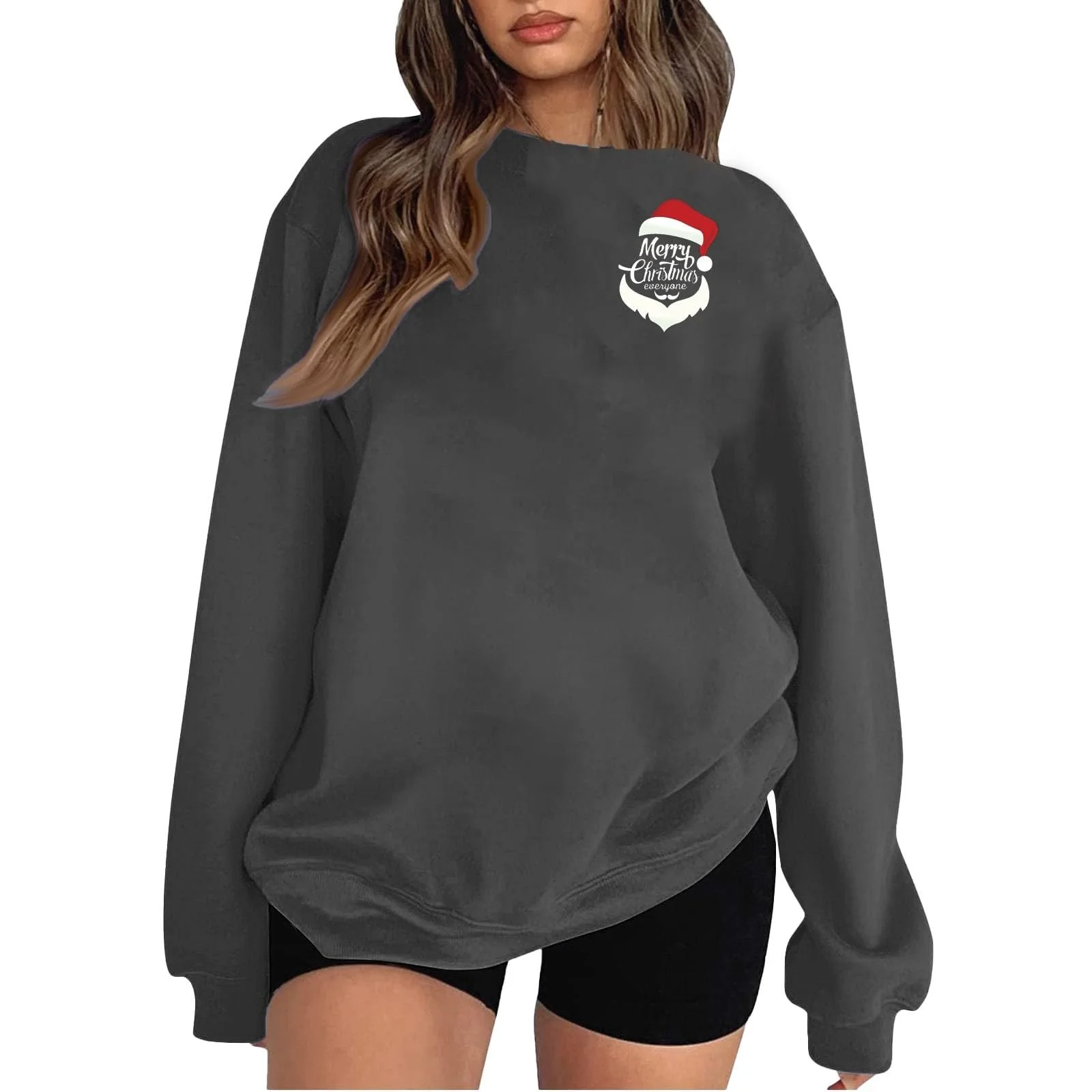 Женский свитшот HUIFUAO Рождественский джемпер Рисунок Санты Длинный рукав, фото №1 Женский свитшот HUIFUAO Рождественский джемпер Рисунок Санты Длинный рукав, фото №1