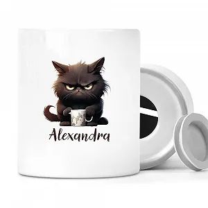 Скарбничка Cat Grumpy #1 персоналізована у формі кота - Фото 1