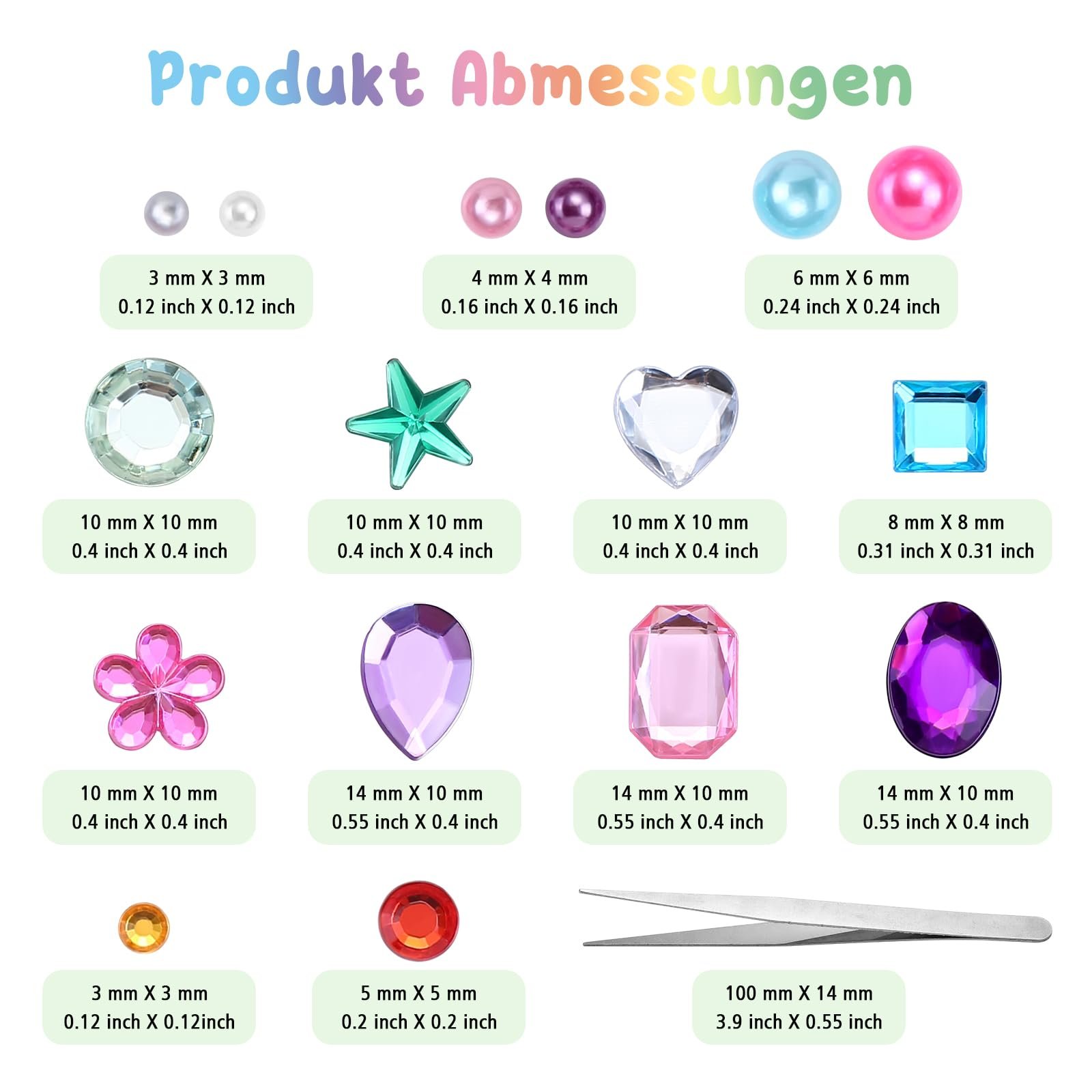 Стразы Naler, набор 1786 шт, самоклеящиеся, блестящие, 15 листов, разноцветные, фото №2