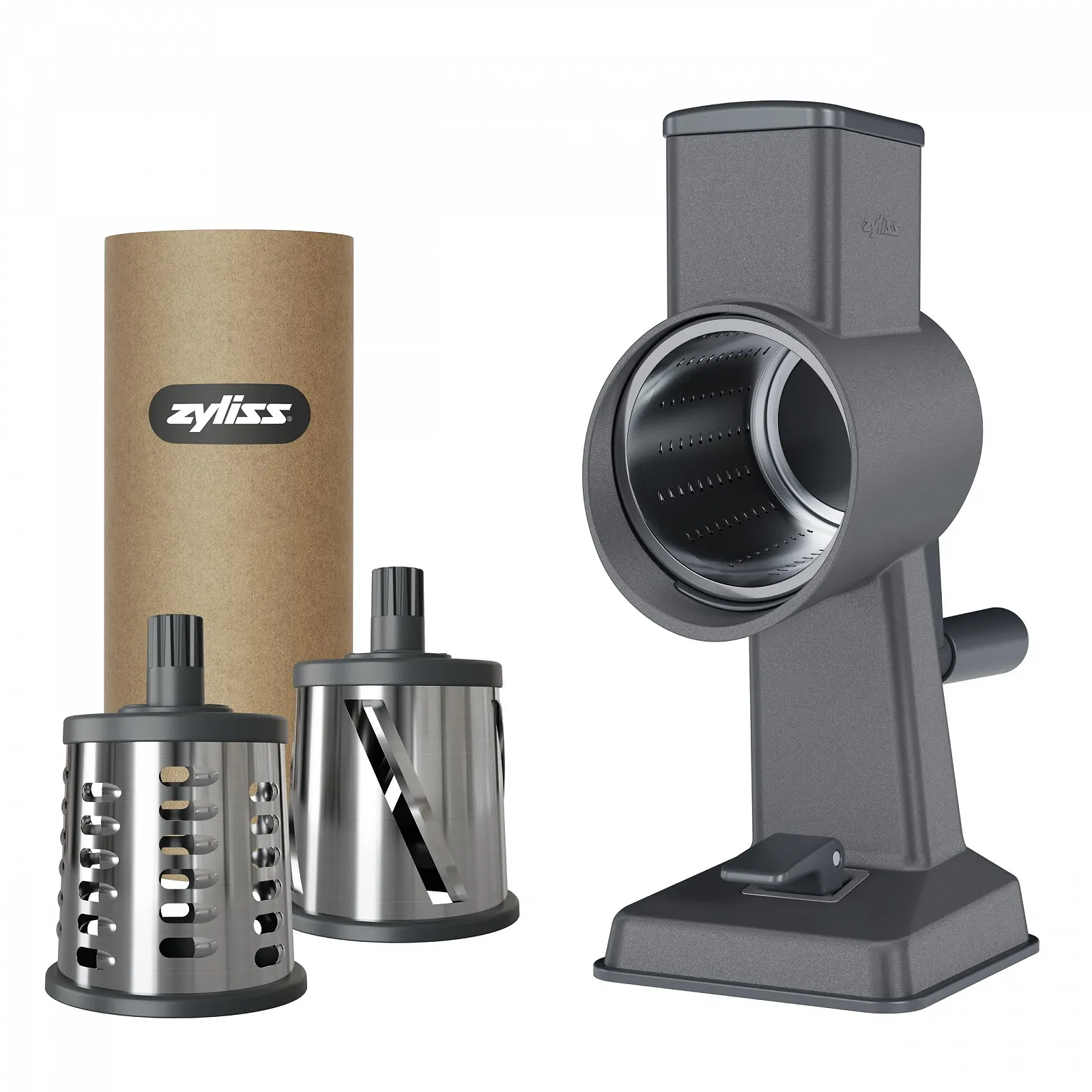 Ручна терка Zyliss Aluminium Drum Grater Set з ручкою, фото №1