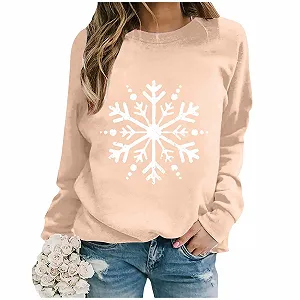 Пуловер Женский Осенний Свитшот Элегантный Зимний Длинный Рукав Свитшот Без Капюшона Теплый Пуловер Верхняя одежда Зимний Пуловер Женский Свитер Топы для Девочек-подростков - Фото 1