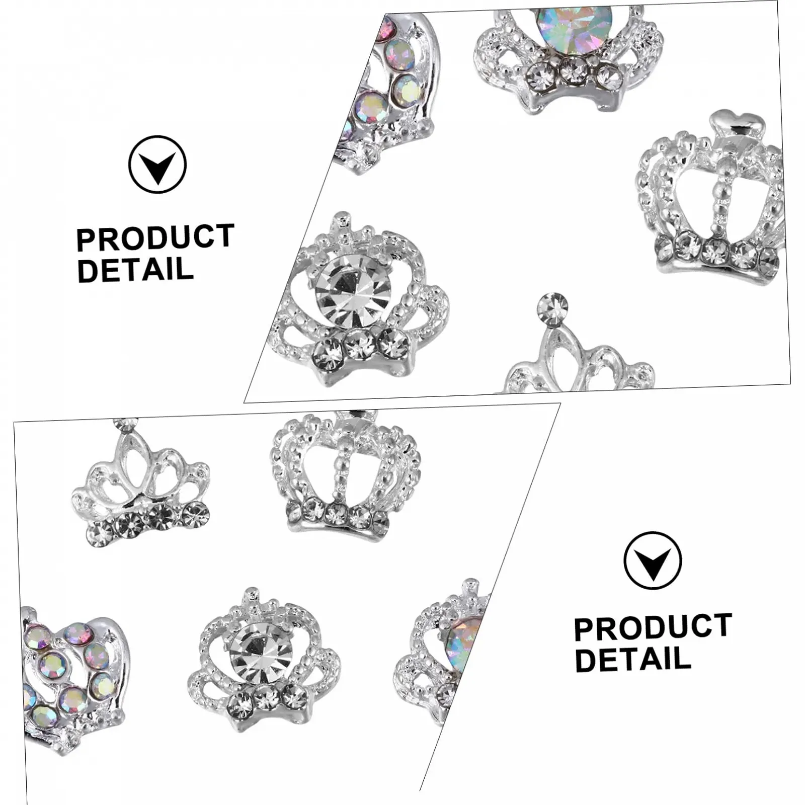 Набор из 50 штук сверл из сплава для ногтей, роскошные подвески для ногтей, подвески для ногтей, блестящие стразы для ногтей, подвески для ногтей в форме короны, бусины для ногтей, стразы для украшения ногтей, фото №6