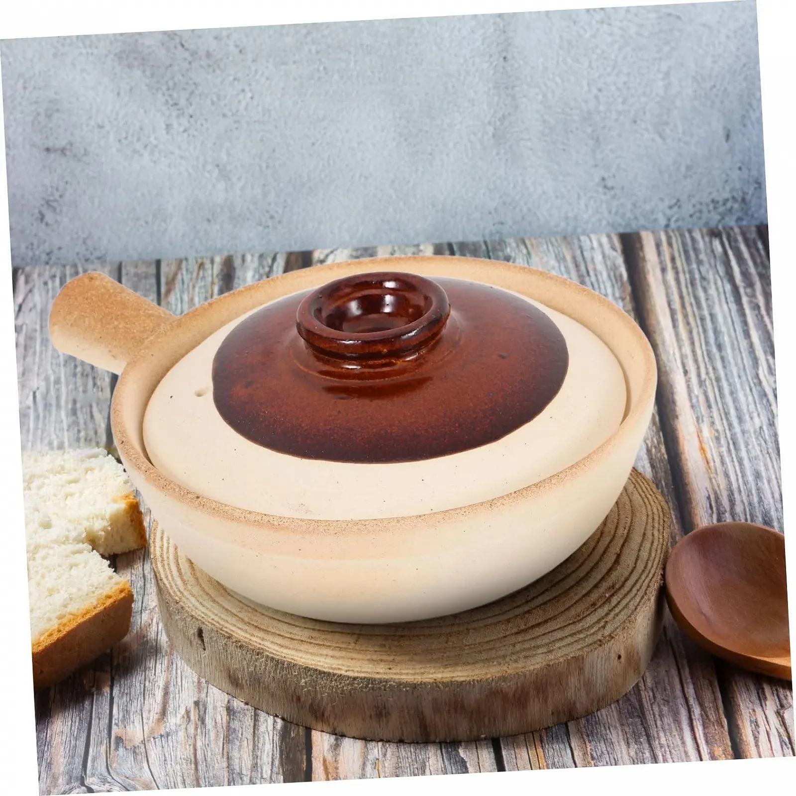 Керамическая кастрюля-казан с крышкой традиционная глиняная для риса, фото №4