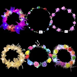 Вінок з LED квітами (6 шт.) - Фото 1