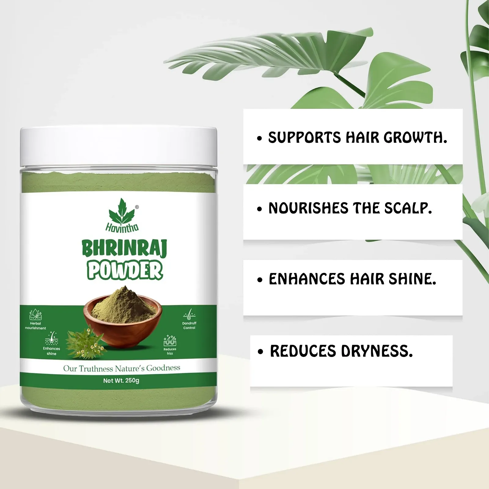 Порошок для роста волос Havintha Bhringraj Питание секущихся кончиков Увлажняющий порошок от перхоти 226.8 г, фото №3 Порошок для роста волос Havintha Bhringraj Питание секущихся кончиков Увлажняющий порошок от перхоти 226.8 г, фото №3