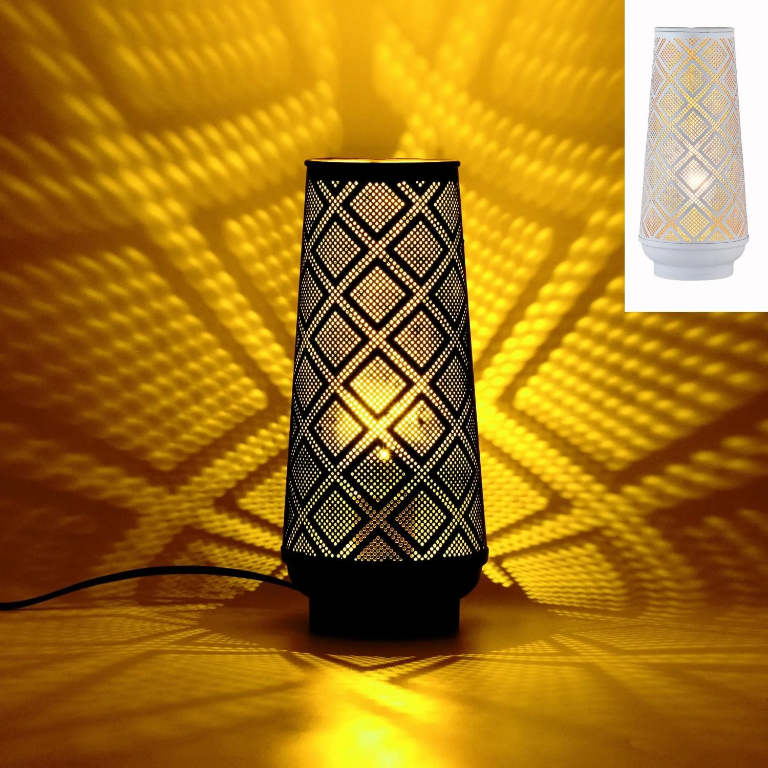 Настільна лампа Marrakech Qantas 29 см металева E27 Біло-золота, фото №6